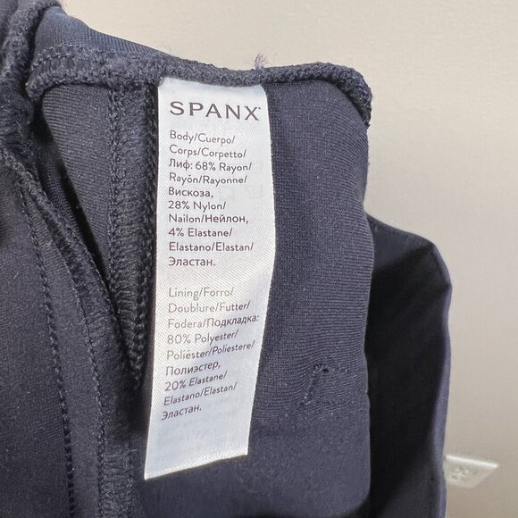 Spanx Perfect Ankle Pocket Pants Size Medium Navy Blue Stretch Slimming Work - Picture 8 of 9